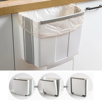 Складной мусорный бак для кухни и автомобиля, настенный мусорный бак, дверца кухонного шкафа, подвесной мусорный бак  5