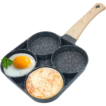 Сковорода для яиц, Антипригарные формы для блинов, посуда на 4 чашки, сковорода для блинов, сковорода для яиц, подходит для газовой плиты, индукционной плиты  10