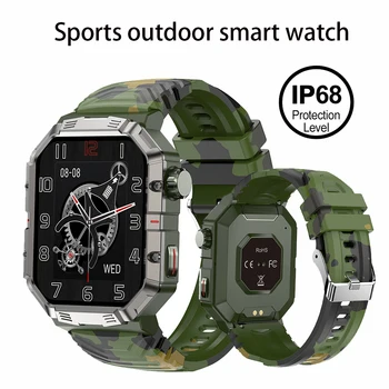 Смарт-часы IP68 Bluetooth Call Compass Game Фитнес-трекер Часы для занятий спортом на открытом воздухе Фитнес с искусственным интеллектом Голосовые умные часы Man для Android  5