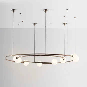 Современная люстра для гостиной, домашний декор, подвесной светильник с шаром для столовой / студийной комнаты, подвесные светильники в скандинавском стиле  3