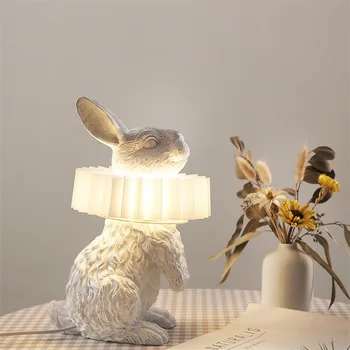 Современная настольная лампа Креативная новинка LED Rabbit Light для настольного декора дома, гостиной, прикроватной тумбочки в спальне  4