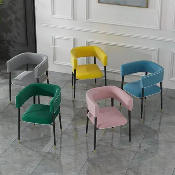 Современные обеденные стулья Nordic Light Роскошная Мебель для гостиной Со спинкой Кресло для отдыха Минималистичный Домашний Кухонный стул для столовой  5