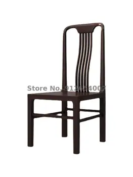 Современный Новый Китайский обеденный стул, стул из массива дерева, Легкий Роскошный Домашний стул со спинкой, Кожаная Мягкая упаковка, ресторан Отеля, Удобный  5