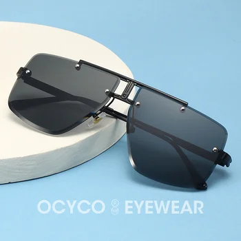 Солнцезащитные очки без оправы Мужские винтажные солнцезащитные очки в стиле панк Женские очки Lentes Gafas Oculos Feminino De Sol UV400 Eyewear 2067  10