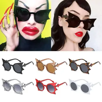 Солнцезащитные очки в форме летучей мыши без оправы, модные красочные очки с защитой от ультрафиолета 400, новинка, готические солнцезащитные очки для женщин и мужчин  4