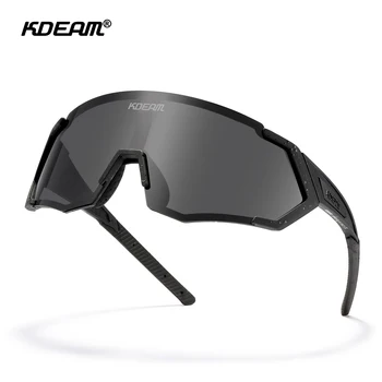 Солнцезащитные очки для спорта на открытом воздухе KDEAM, поляризованные велосипедные очки TR90, все цвета имеют поляризацию, Небьющаяся оправа С толстыми линзами  4