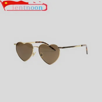 Солнцезащитные очки с золотым сердечком для женщин, модные Классические Женские товары для вечеринок, новинки бренда, необычные солнцезащитные очки UV400  0