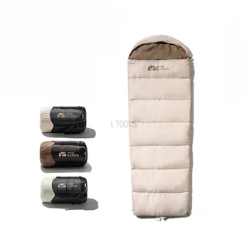 Сплайсируемый Одинарный спальный мешок Весна Осень Тонкий Спальный мешок для взрослых, сохраняющий тепло, Маленькое одеяло для кемпинга на открытом воздухе, защищенное от холода  5