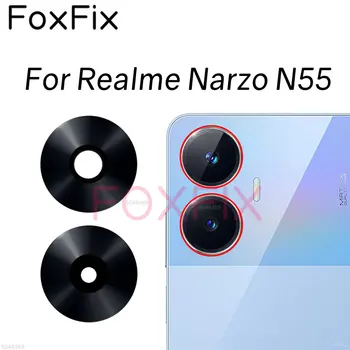 Стеклянный объектив задней камеры для Realme Narzo N55 заменен клейкой наклейкой  1
