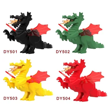 Строительные блоки Средневековый Рыцарский замок, фигурки Большого дракона для детской коллекции игрушек в подарок DY501 - DY504  0