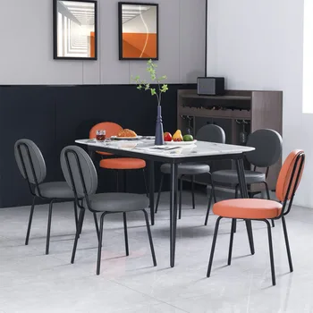 Стулья для столовой для спальни, водонепроницаемые Роскошные металлические Красивые обеденные стулья, дизайнерская современная мебель для дома Sillas De Comedor  5