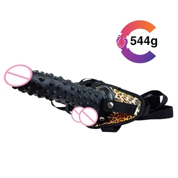 Съемный и сменный секс-продукт для ношения пениса в горошек Moti с леопардовым принтом emperor F66 с 3 кольцами  5