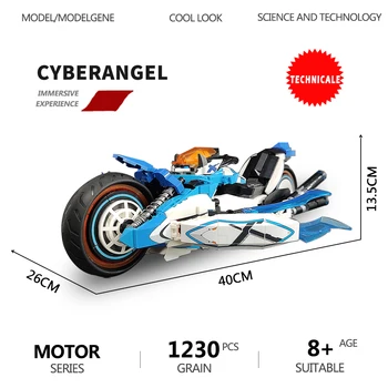 Техническая модель мотоцикла CYBERANGEL, автомобиль, Высокотехнологичные сверхскоростные гонки, Строительные блоки, Кирпичи, Игрушки для мальчиков На день рождения, подарки  5
