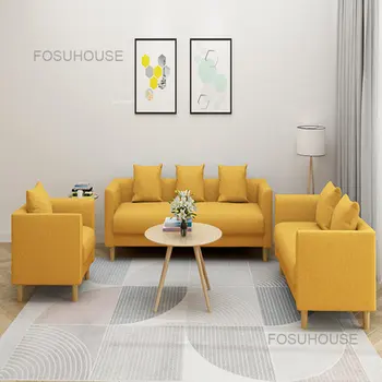 Тканевые диваны для гостиной простая мебель для гостиной Спальня Маленький диван Домашний односпальный диван-кресло Простой современный ленивый диван для отдыха  5