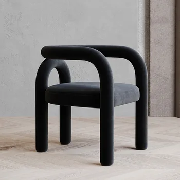 Туалетный столик со спинкой, Скандинавский Дизайнерский обеденный стул, Повседневный домашний стул для спальни, мебель для отдыха, шезлонги  5