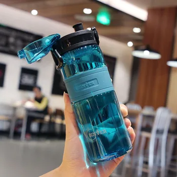 Удобная Студенческая спортивная чашка для воды, Пластиковый Портативный Контейнер для воды, пара Кружек, Спортивная бутылка для воды для путешествий на открытом воздухе большой емкости  0