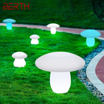 Уличные грибные лампы для газона с дистанционным управлением, белые солнечные, 16 цветов, водонепроницаемые IP65 для украшения сада  5