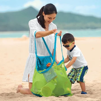 Уличные детские пляжные игрушки, сумка для быстрого хранения, Инструменты для выкапывания песка, Сетчатая сумка для хранения разных вещей Большого размера  10