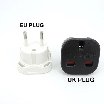 Универсальный Штекер ЕС Конвертер Великобритания-ЕС Euro Travel адаптер питания AC 250V Зарядное устройство EU Plug Британская Розетка Scoket o1  3