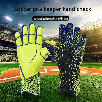Футбольные вратарские перчатки, утолщенные детские латексные тренировочные дышащие удобные футбольные вратарские перчатки без пальцев для взрослых  5