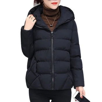 Хлопковое пальто с капюшоном, Ветрозащитное теплое утепленное пальто, подходящее для похода по магазинам.  4