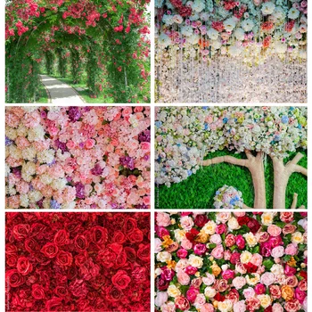Художественные тканевые фоны для фотосъемки SHENGYONGBAO Реквизит Цветочная стена Деревянный пол Фон для свадебной вечеринки в фотостудии 22221 LLH-01  5