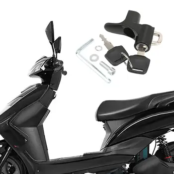 Черный замок для мотоциклетного шлема из алюминиевого сплава, защита от потери, простая установка, Навесной замок для велосипеда, мотоцикла, скутера  5