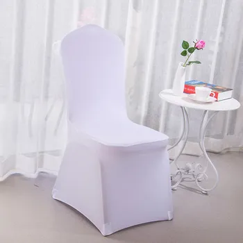 Чехол для стула для свадебного банкета в отеле, Эластичный белый чехол для стула 