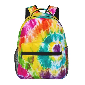Школьная сумка для девочек и мальчиков, сумка для ноутбука, детский рюкзак с красочным рисунком, сумка для галстука-красителя  2