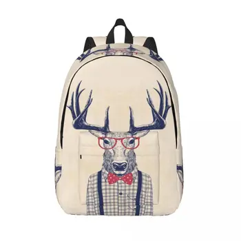 Школьный рюкзак, студенческий рюкзак, Крутой хипстерский рюкзак с оленем, сумка для ноутбука, школьный рюкзак  5