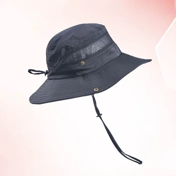 Шляпа Мужская Летняя Рыбацкая Для Полевых Занятий, Солнцезащитные Шляпы С Широкими Полями, Регулируемый Шнур  5