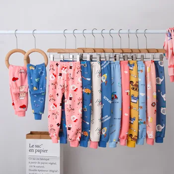 Штаны для сна для маленьких мальчиков и девочек, детские леггинсы с высокой талией, флисовые пижамы для подростков, 2023, осенне-зимние детские утепленные брюки  5
