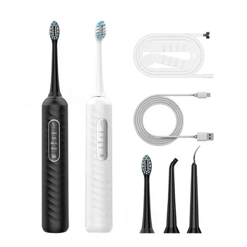 Электрическая зубная щетка с водяной нитью, Набор для чистки зубов 3 в 1 с 4 режимами, Звуковая зубная щетка и Комбинированная зубная нить для путешествий  10