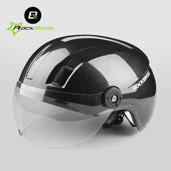 Электрический велосипед ROCKBROS MTB Дорожный Велосипедный шлем С защитными очками Мотоциклетные защитные шлемы Защита fietshelmen  5