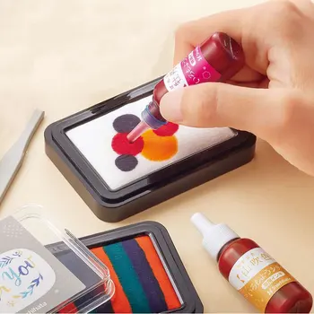 Японский флагман Shachihata DIY Handbook Stamp Refill Oil Быстросохнущий детский цветной пигмент для рисования пальцами на масляной основе  4