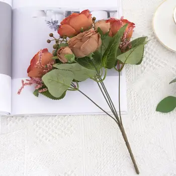 Ярко окрашенный искусственный цветок пиона Изысканные детали свадебного украшения Замечательные красивые искусственные цветы из пиона  4